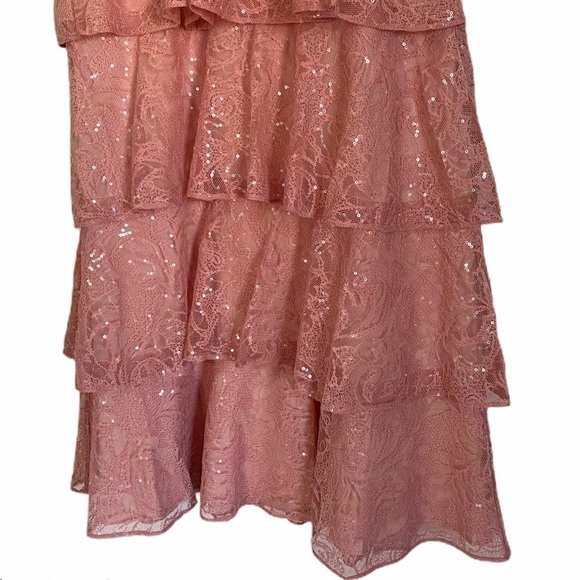 NWT TULAROSA Autumn Dress Lace Sequin Dusty Rose L - Picture 7 of 13